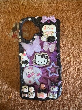 Hello Kitty Themed Purple Junk Case- IPhone 16